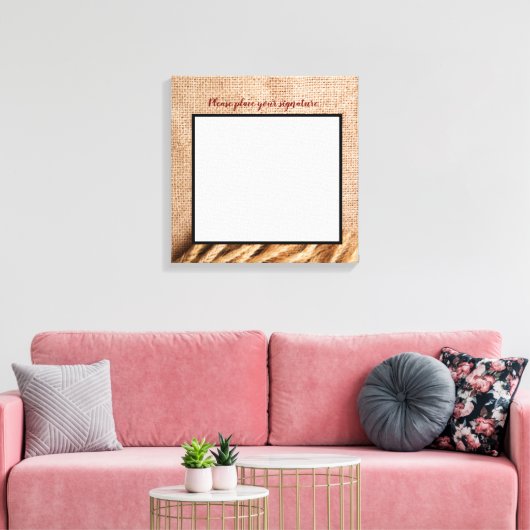 20 "x20" Signature Canvas Tarwe op Burlap Sack Cou Afdruk (Insitu (Woonkamer))