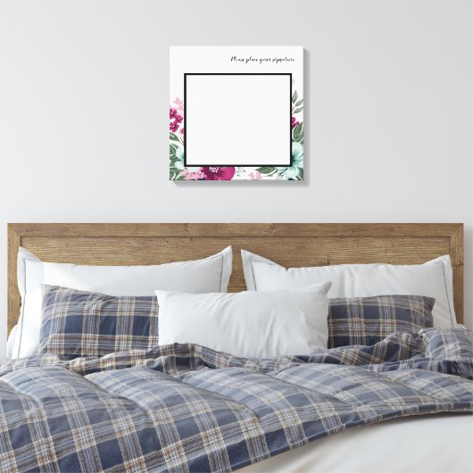 20 "x20" Signature Canvas Tropische bloemen op wit (Insitu (Slaapkamer))