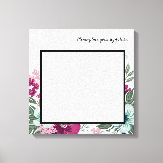 20 "x20" Signature Canvas Tropische bloemen op wit (Voorkant)