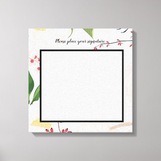 20 "x20" Signature Canvas Witte Bloemen op W (Voorkant)
