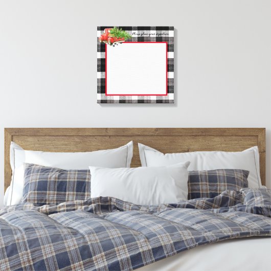 20 "x20" Signature Canvas XMAS Truck Baffalo Plaid (Insitu (Slaapkamer))