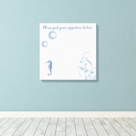 20 "x20" Signature Canvas Zeepaardje Zee Ocean Bea (Insitu (Houten vloer))