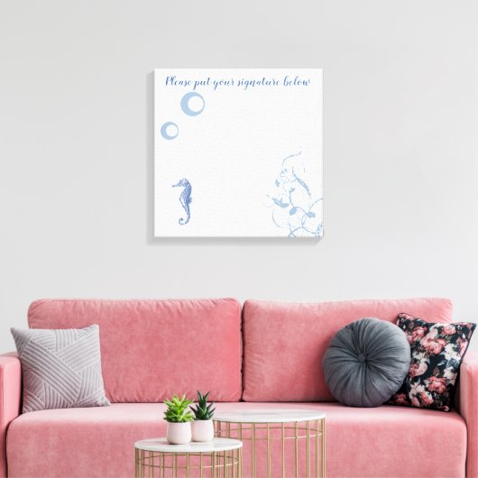 20 "x20" Signature Canvas Zeepaardje Zee Ocean Bea (Insitu (Woonkamer))