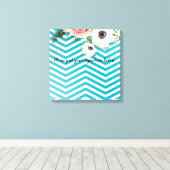 20 "x20" Signature CanvasGeometrisch Roos Chevron  Canvas Afdruk (Insitu (Houten vloer))