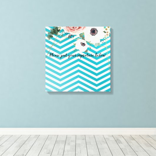 20 "x20" Signature CanvasGeometrisch Roos Chevron  Canvas Afdruk (Insitu (Houten vloer))