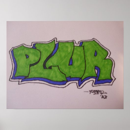 20 x 15 PLUR Graffiti Poster (Voorkant)