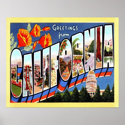 20 x 16 Groeten uit Californië Poster (Voorkant)