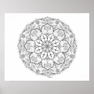 20 x 16 inch, Mandala Dot Work Poster (Matte)
