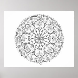 20 x 16 inch, Mandala Dot Work Poster (Matte)
