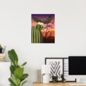 20 x 16-inch Southwest Bat en Saguaro Poster (Thuiskantoor)