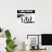 20 x 16 inch Vijf en vers Poster BW (Thuiskantoor)