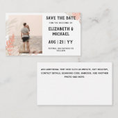 20 x BUDGET Foto Save the Date Pampas Gras Koraal Notitiekaartje (Voorkant / Achterkant)