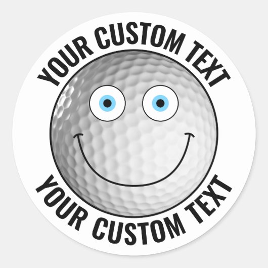20 x Golf Bal Gepersonaliseerde Tekst Custom Happy Ronde Sticker (Voorkant)