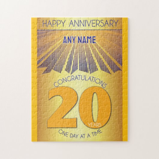 20 Year | AA 12 Step Anniversary Personalized Legpuzzel (Verticaal)