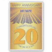 20 Year | Golden Ray 12 Step CUSTOM NAME Sticker (Voorkant)