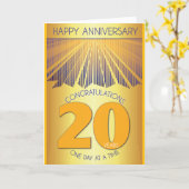 20 Year Sober Anniversary | Golden Ray 12 Step  Kaart (Gele Bloem)