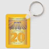 20 Year Sober Anniversary | Golden Ray 12 Step Sleutelhanger (Achterkant)