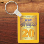 20 Year Sober Anniversary | Golden Ray 12 Step Sleutelhanger (Voorkant)