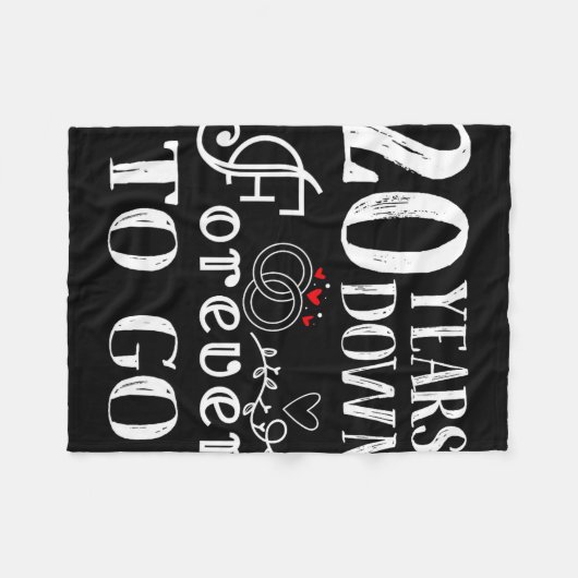 20 Years Down Forever To Go Paar 20ste bruiloft Fleece Deken (Voorkant (Horizontaal))