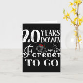 20 Years Down Forever To Go Paar 20ste bruiloft Kaart (Gele Bloem)