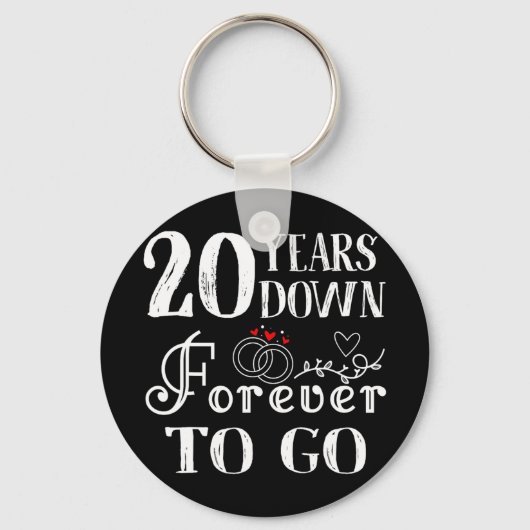 20 Years Down Forever To Go Paar 20ste bruiloft Sleutelhanger (Voorkant)