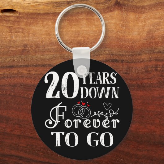 20 Years Down Forever To Go Paar 20ste bruiloft Sleutelhanger (Voorkant)