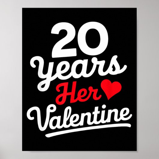 20 Years Her Valentine _ Anniversary Couples Valen Poster (Voorkant)