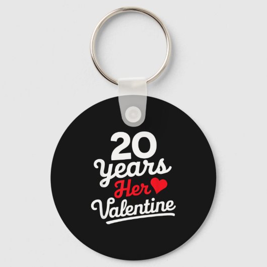 20 Years Her Valentine _ Anniversary Couples Valen Sleutelhanger (Voorkant)