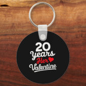 20 Years Her Valentine _ Anniversary Couples Valen Sleutelhanger (Voorkant)