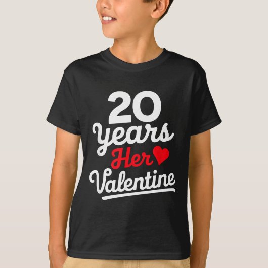 20 Years Her Valentine _ Anniversary Couples Valen T-shirt (Voorkant)