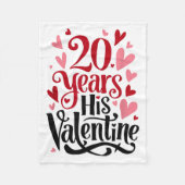 20 Years His Valentine _ Anniversary Couples Valen Fleece Deken (Voorkant)