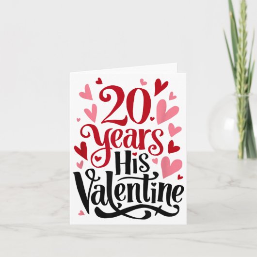 20 Years His Valentine _ Anniversary Couples Valen Kaart (Voorkant)