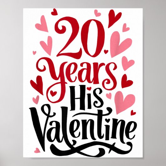 20 Years His Valentine _ Anniversary Couples Valen Poster (Voorkant)