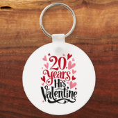 20 Years His Valentine _ Anniversary Couples Valen Sleutelhanger (Voorkant)
