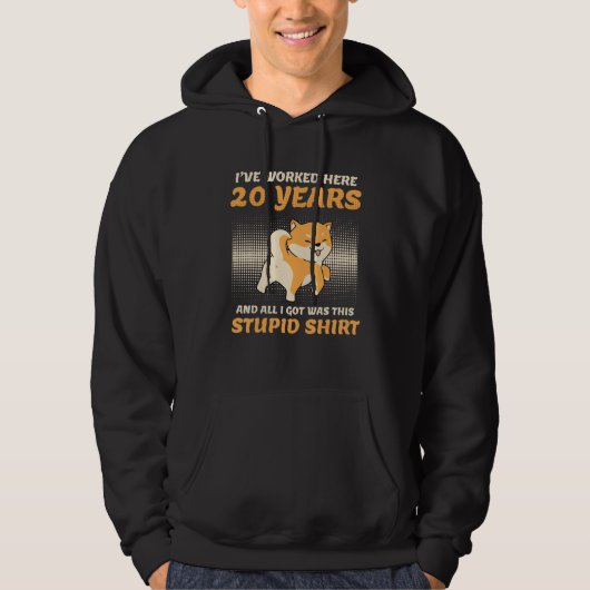 20 Years Of Service Company Anniversary 20 Years A Hoodie (Voorkant)