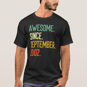 20 Years Old Awesome Since September 2002 20th Bi T-shirt