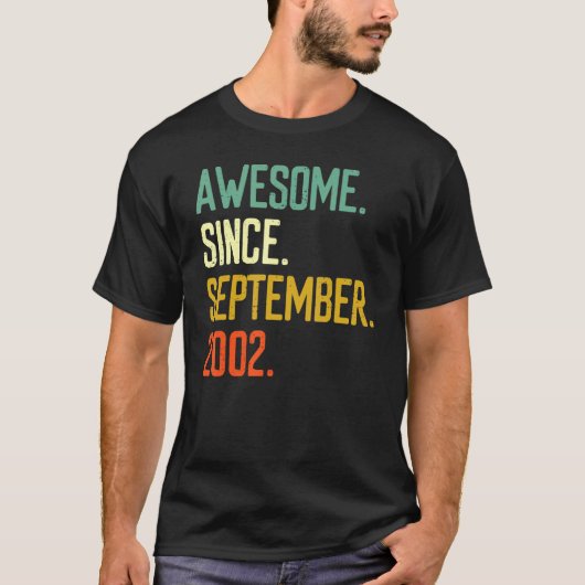 20 Years Old Awesome Since September 2002 20th Bi T-shirt (Voorkant)