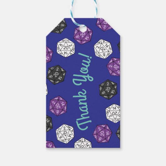 20-zijdig Dice DND Games Verjaardagsfeest Cadeaulabel (Voorkant)