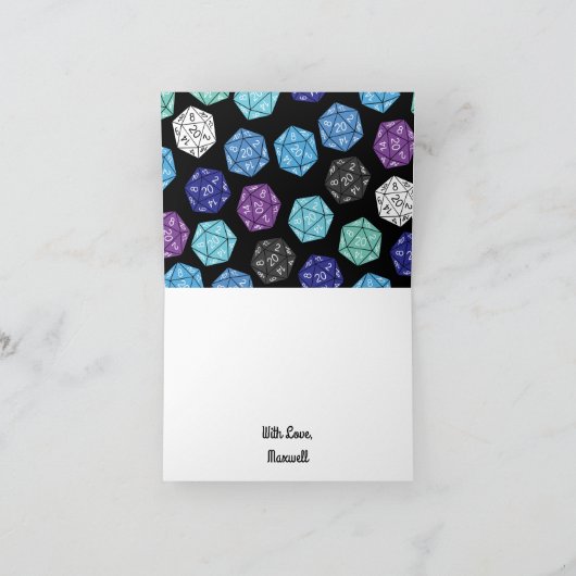 20-zijdige dobbelsteen DND-spellen Kinderverjaarda Kaart (Binnen)