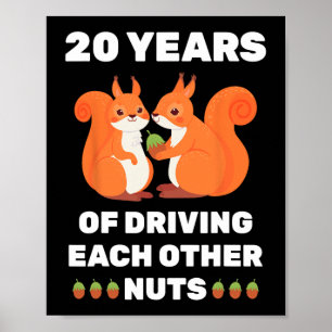 20e 20-jarig bruiloft Jubileum Funny Paar Voor Poster