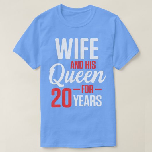 20e 20-jarig Jubileum Gift Queen Husban T-shirt (Design voorkant)