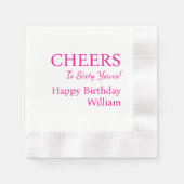 20e 30e 40e 50e 60e 70 Verjaardag Gepersonaliseerd Servet (Voorkant)