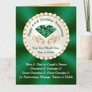 20e 35e, Emerald Wedding Jubileum-kaarten Kaart