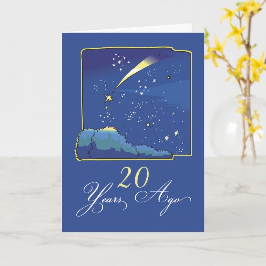 20e Adoption Jubileum met Sterren en Nachtelijke H Kaart (Gele Bloem)