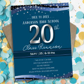 20e Alumni High School Reunion Blauw Aankondiging