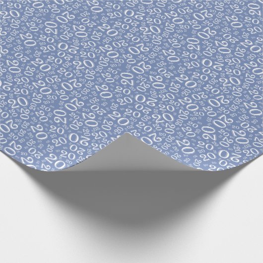 20e Birthday Blue/White Random Number Pattern 20 Cadeaupapier (Hoek)