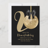 20e Birthday Party Cake Pop Black Kaart (Voorkant)