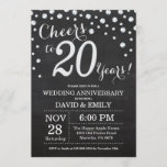 20e bruiloft Jubileum Chalkboard Black Silver Kaart<br><div class="desc">20th Wedding Jubileum Chalkboard Black and Silver Invitation. twentieth Wedding Jubileum. Chalkboard Black en Silver Glitter Diamond Background Zilveren Confetti. Volwassen verjaardag. Vrouw of Man Man Birthday Party. Voor verdere aanpassing,  te klikken gelieve de knoop "van de Aanpassing het"en ons ontwerphulpmiddel te gebruiken om deze sjabloon te wijzigen.</div>