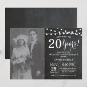 20e bruiloft Jubileum Chalkboard Foto Kaart (Voorkant / Achterkant)