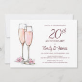 20e bruiloft Jubileum Champagne Kaart (Voorkant)